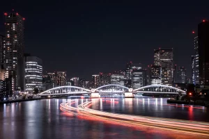 Sumida River light trails