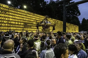Mitama Festival mikoshi crowd